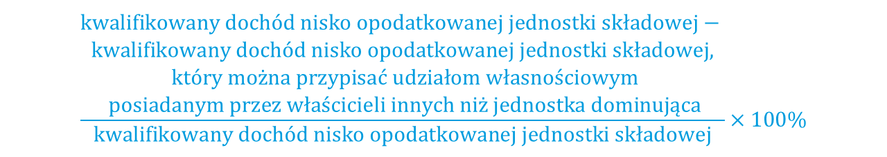 Wzór na udział jednostki dominującej w globalnym podatku wyrównawczym