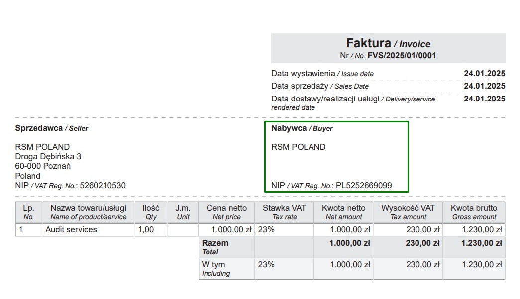 Obsługa prezentacji danych nabywcy w przypadku braku uzupełnienia Billing Address 